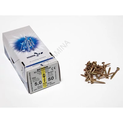 FACSAVAR REISSER 5x50mm ACÉL, SÁRGÍTOTT, RÉSZMENETES 500db/doboz