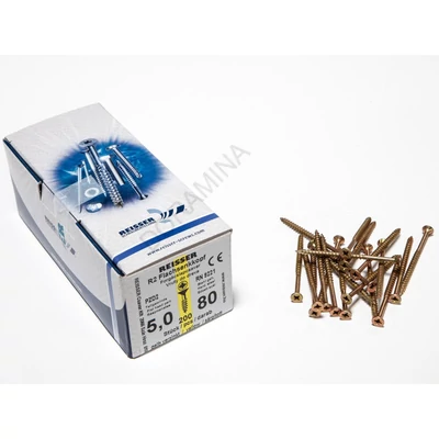 FACSAVAR REISSER 5x80mm ACÉL, SÁRGÍTOTT, RÉSZMENETES 200db/doboz