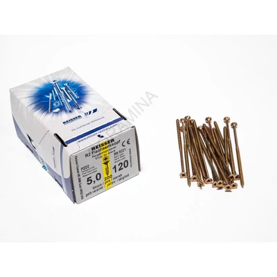 Facsavar 5x120  200 db/doboz  REISSER, ACÉL, SÁRGÍTOTT,  RÉSZMENETES