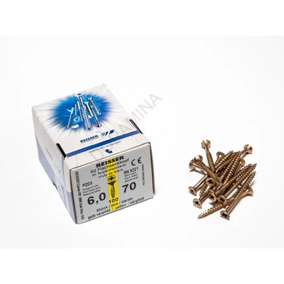 Facsavar 6x70  100 db/doboz  REISSER, ACÉL, SÁRGÍTOTT,  RÉSZMENETES
