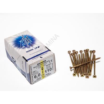 FACSAVAR REISSER 6x110mm ACÉL, SÁRGÍTOTT, RÉSZMENETES 100db/doboz