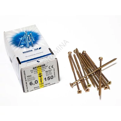FACSAVAR REISSER 6x150mm ACÉL, SÁRGÍTOTT, RÉSZMENETES 100db/doboz
