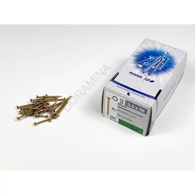 FACSAVAR REISSER 3,5x50mm TORX,  ACÉL, SÁRGÍTOTT, TÖVIGMENETES 500db/doboz