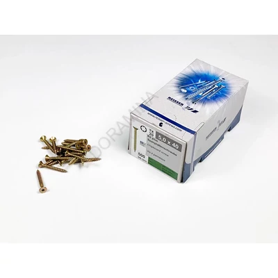 FACSAVAR REISSER 5x40mm TORX,  ACÉL, SÁRGÍTOTT, TÖVIGMENETES 500db/doboz