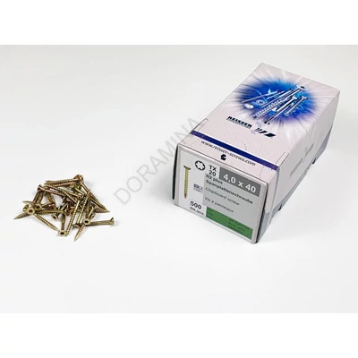 FACSAVAR REISSER 4x40mm TORX,  ACÉL, SÁRGÍTOTT, RÉSZMENETES 500db/doboz