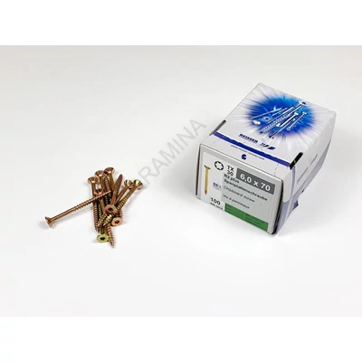 FACSAVAR REISSER 6x70mm TORX,  ACÉL, SÁRGÍTOTT, RÉSZMENETES 100db/doboz