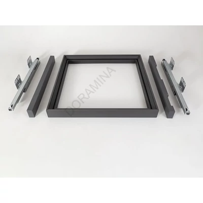 HOME BOX KOSÁRTARTÓ KERET CSILLAPÍTOTT FIÓKCSÚSZÓVAL+TAKARÓVAL 600MM, ACÉLSZÜRKE