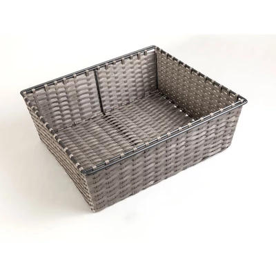 HOME BOX MŰRATTAN TÁROLÓKOSÁR 600MM-ES, 438x150x410MM, ACÉLSZÜRKE