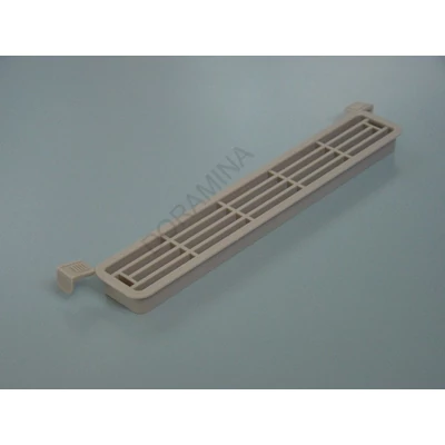 SZELLŐZŐRÁCS MŰANYAG 444 NÉGYSZÖG ALAKÚ 203x35x14 mm SZÜRKE