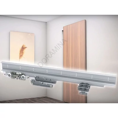 BELTÉRI TOLÓAJTÓhoz HIDDEN rejtett SÍN 1800-1150 és REJTETT görgő szett 1150mm, teherbírás 80kg