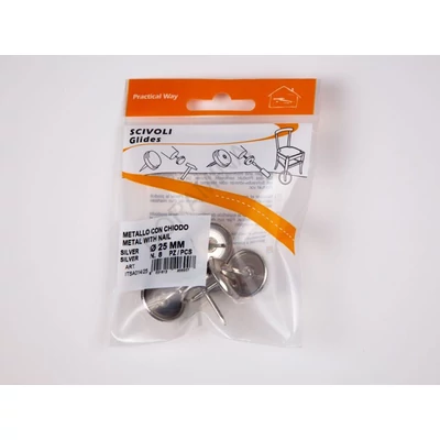 PADLÓVÉDŐ CSÚSZTATÓSZEG 25mm SZEGGEL 8db/Blister FÉM