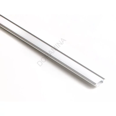 VILÁGÍTÁSTECHNIKAI KIEGÉSZÍTŐ BEMARHATÓ LED PROFIL 22/14,5x6x2000mm OPÁL BORÍTÁSSAL ALUMÍNIUM