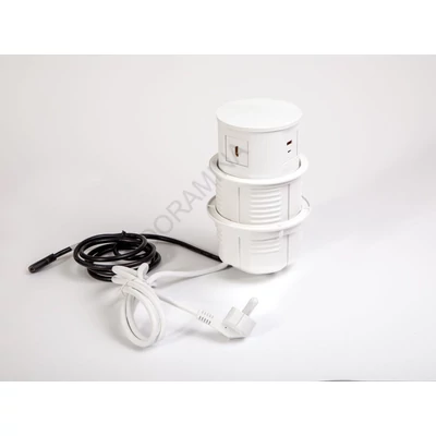 IRODABÚTOR TARTOZÉKOK KONNEKTOR ELOSZTÓ MODULBOX IVH - 2x230V + 2xUSB + 1xHDMI FEHÉR
