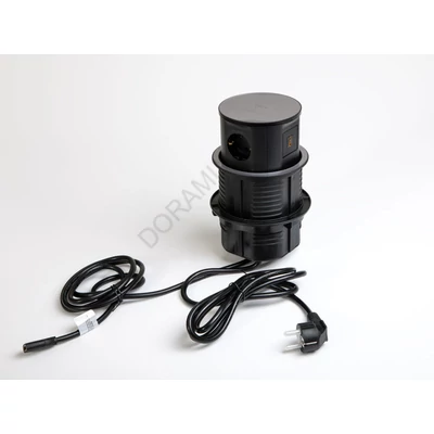 IRODABÚTOR TARTOZÉKOK KONNEKTOR ELOSZTÓ MODULBOX IVH - VEZ. NÉLK. TÖLT.+2x230V+2xUSB+HDMI FEKETE