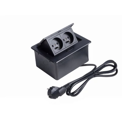 IRODABÚTOR TARTOZÉKOK KONNEKTOR ELOSZTÓ MODULBOX MINI - 2×230V MATT FEKETE