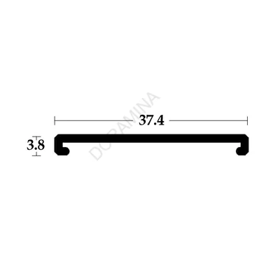REDŐNY RENDSZER 0702 PVC TAKARÓ PROFIL 3708 VÉG 37,4x3,8mm   2,6m EZÜST