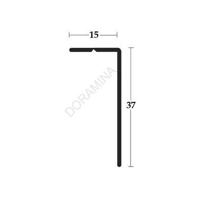 REDŐNY RENDSZER 2792 FELSÖ TAKARÓ PROFIL, BELSŐ 15x37mm   2,6m EZÜST