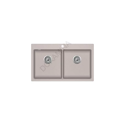 EVIDO Quadro 9 gránit mosogató 860x510 két med., homok